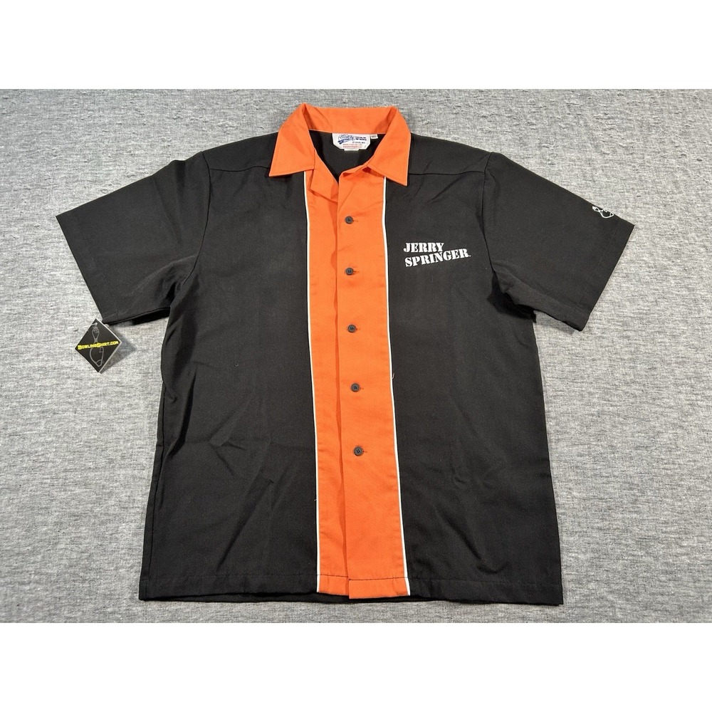 Cruisin USA Swingmaster Bowling Shirt Mens Medium Black Orange Jerry Springer